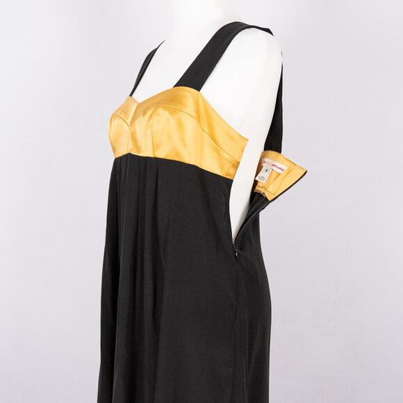 Amanda Uprichard Babydoll Style Silk Slip Dress Size SMALL Black & Gold Luxury - Picture 4 of 7